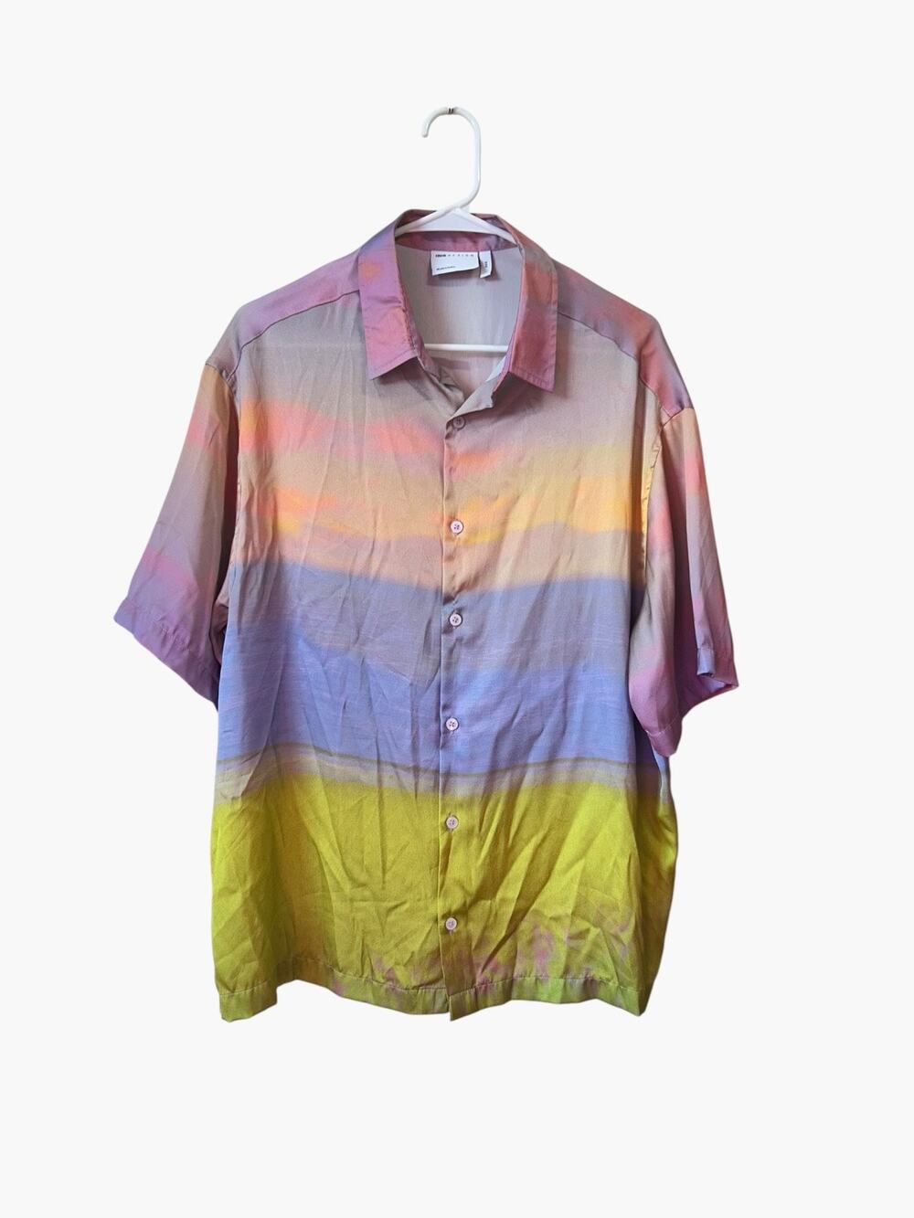 ASOS Men’s Ombré Neon Lightweight Button Up 2XS 34" Chest NWOT